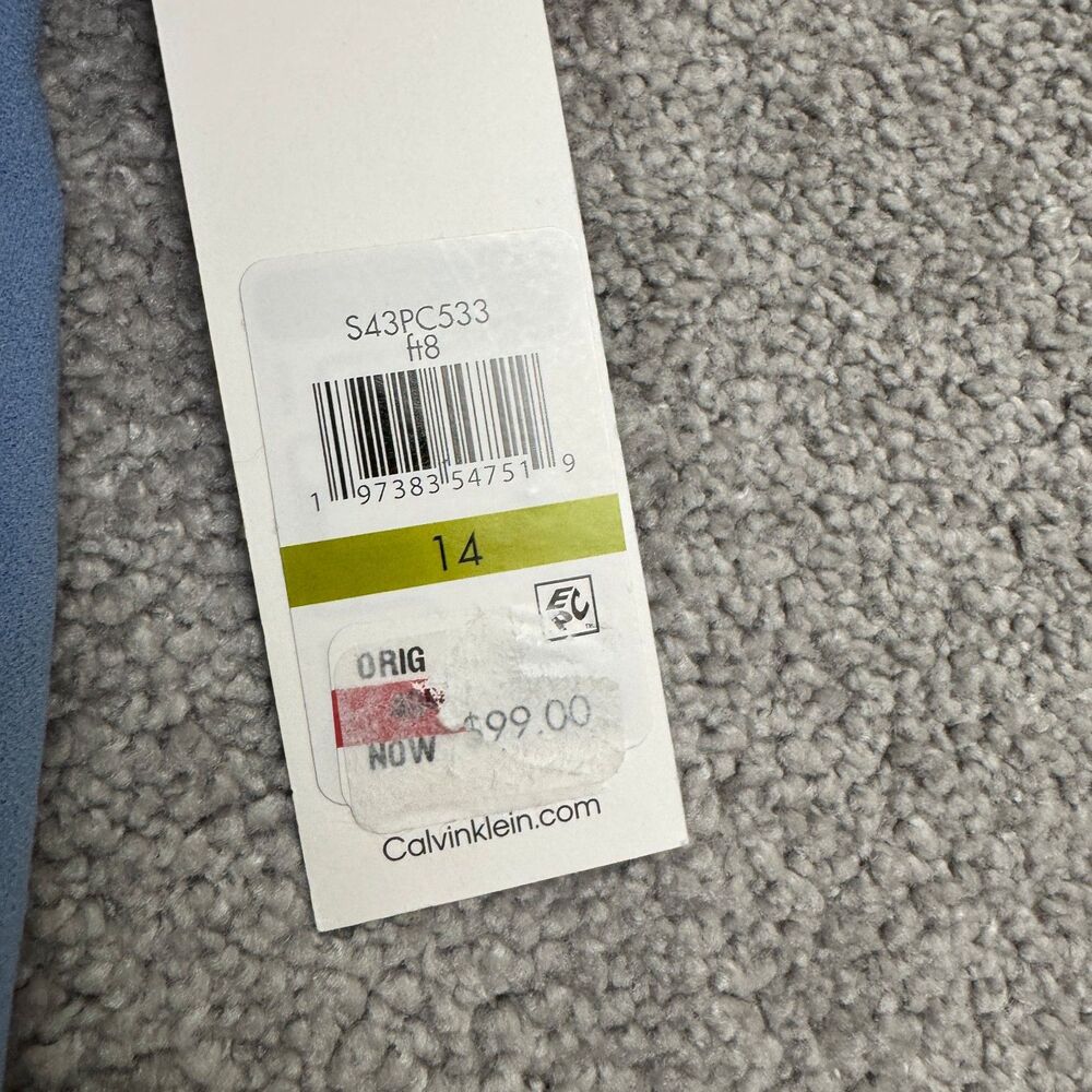 Calvin Klein Slim Leg Ankle Length Trouser Dress Pants Womens 14 Blue Infinite - Picture 7 of 16